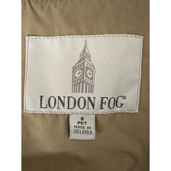 London Fog Womens Beige Trench Coat Belted Double-Breasted Size 8 PET - Picture 13 of 15